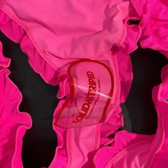 SOLID & STRIPED NWT Bikini Regina Ruffle Frill Bottoms 90s Tie String Cheeky - Picture 13 of 16